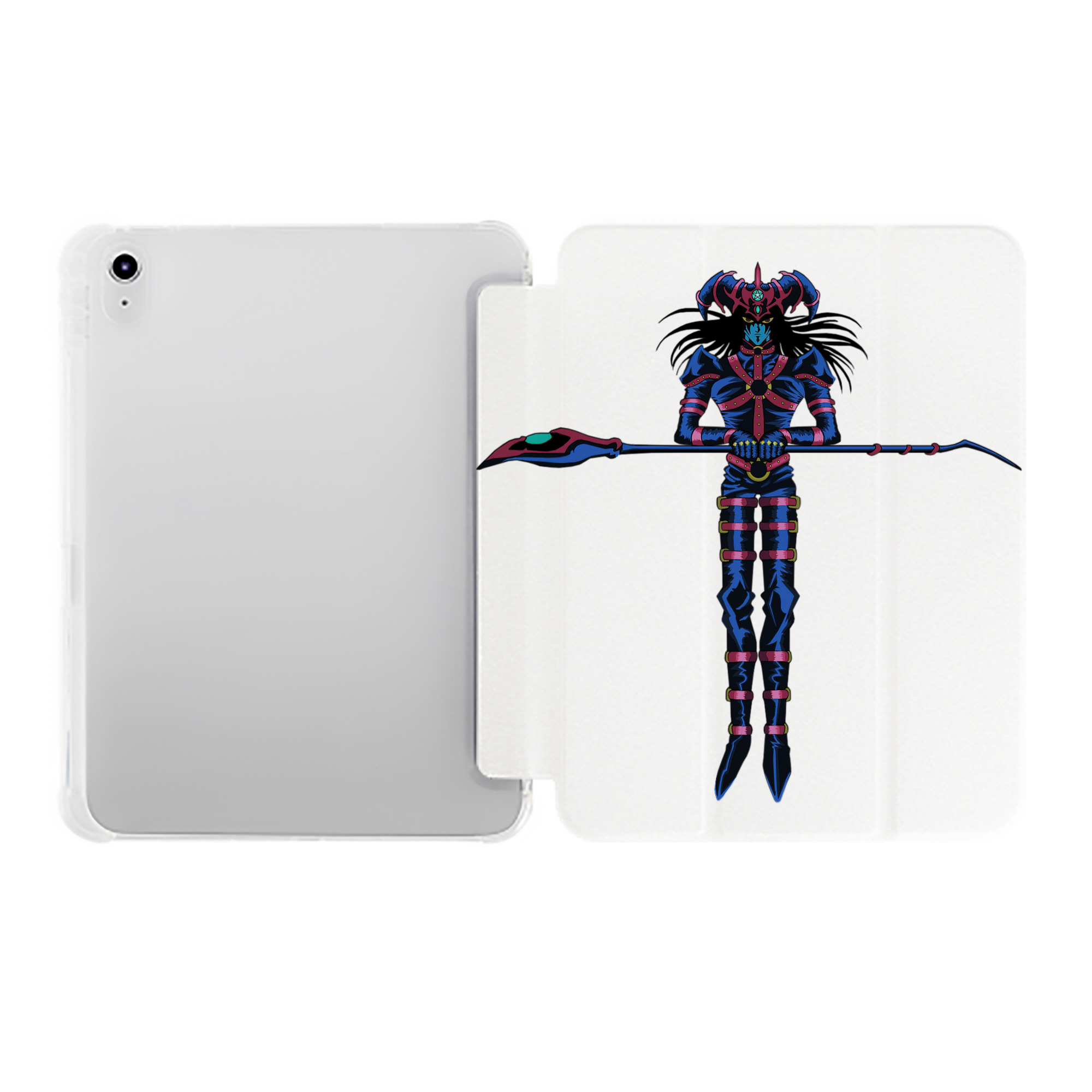 （画像用） 遊☆戯☆王 Yu-Gi-Oh! IPad ケース ペン収納付き 三つ折りスタンド PUレザー×シリコン 対応機種9.5/10.5/10.9インチ